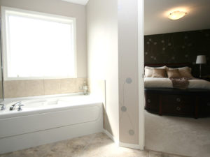bed with bathtub